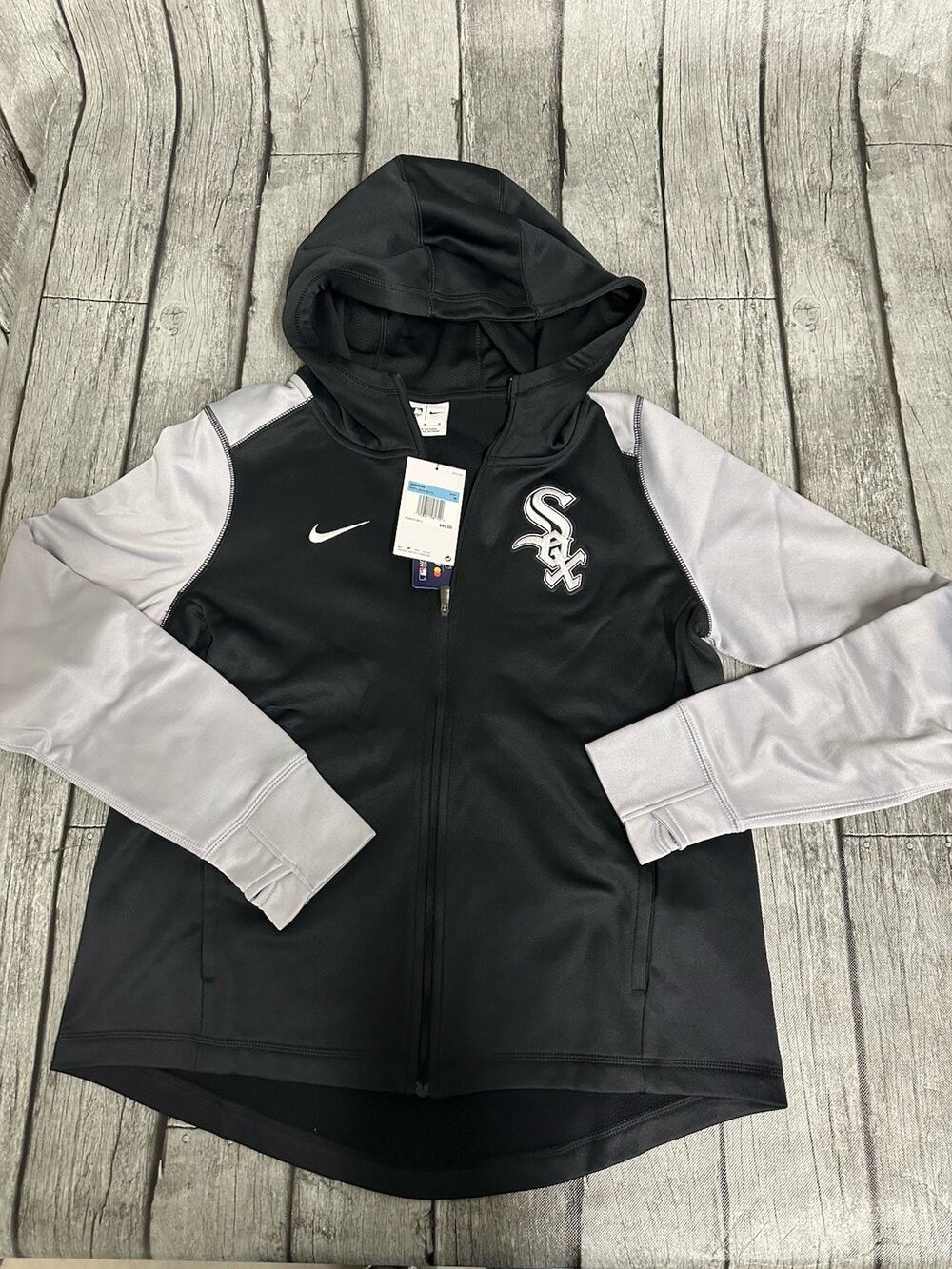 NWT Women’s Nike Chicago White Sox Full Zip Hoodie Medium Black Grey